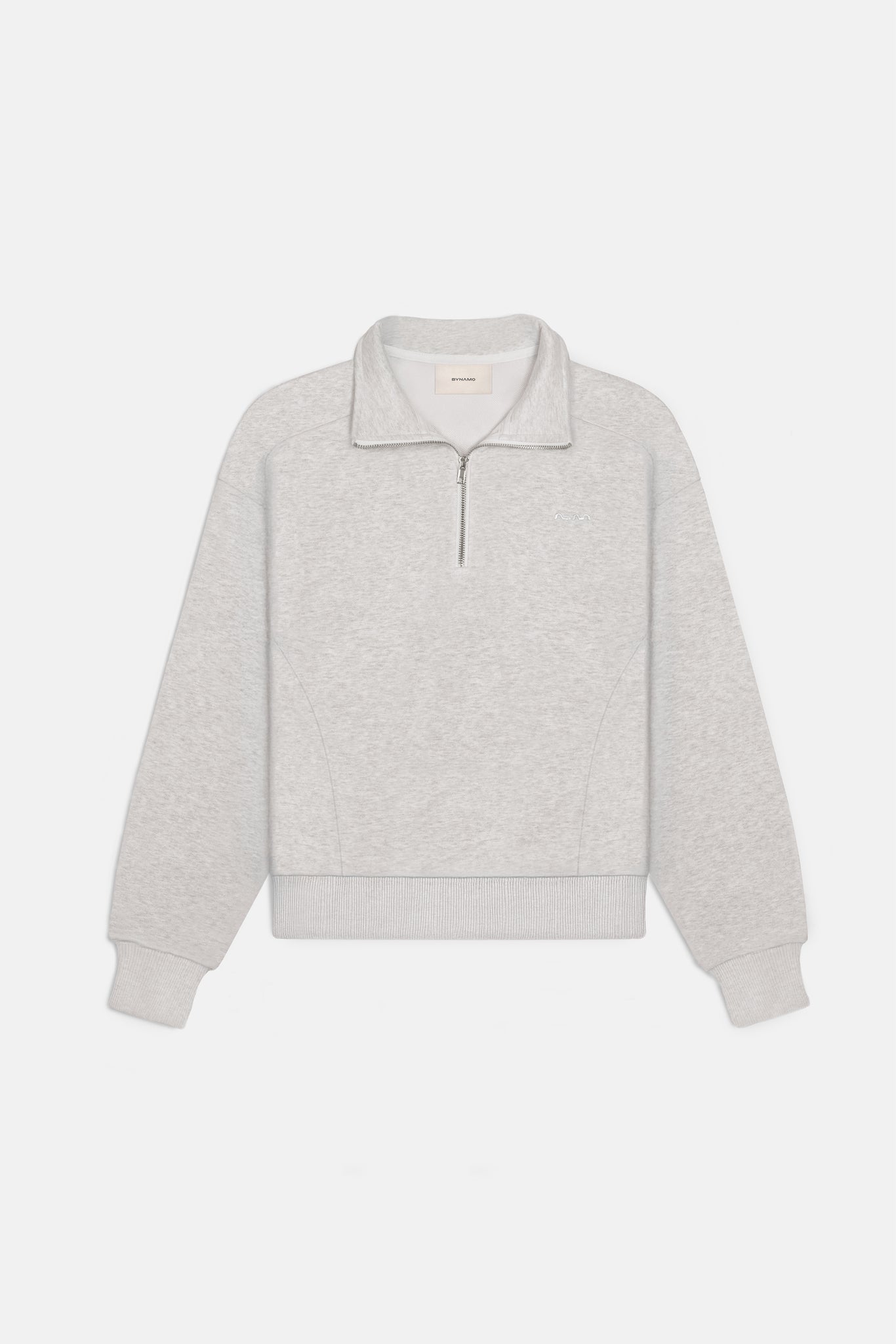 Zip Shirt Embroidery Heather Grey